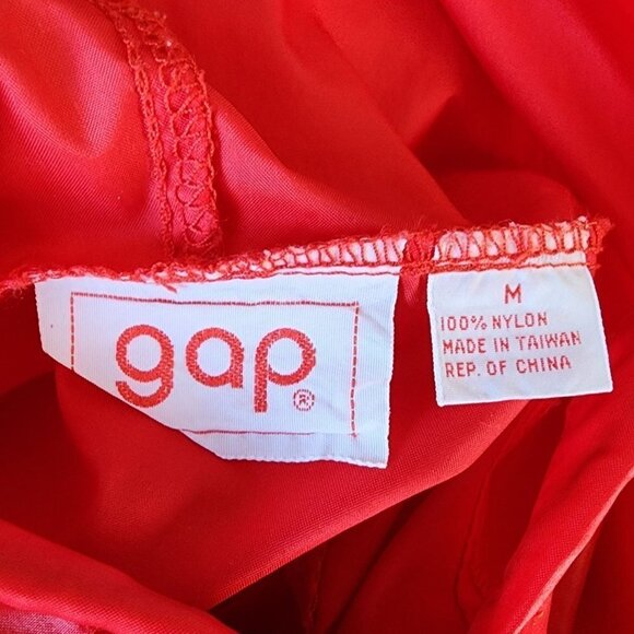 Vintage Gap 7-Eleven Hooded Red Windbreaker Pullover Jacket Mens Medium - Picture 5 of 14